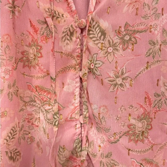 Pink Floral Ruffle Blouse - Picture 5 of 7